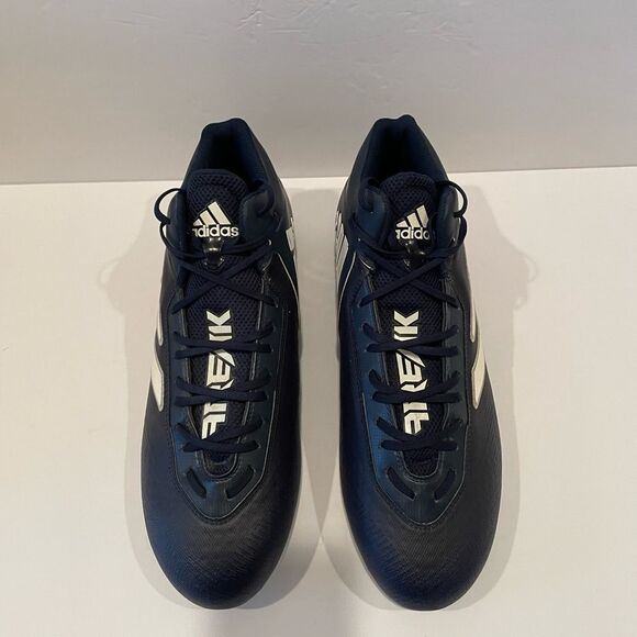 Adidas White and Blue Football Cleats Shoes with Quick-Lace System - Picture 1 of 8